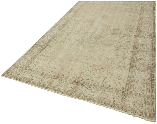 6x10 Beige Turkish Vintage Area Rug - 46070