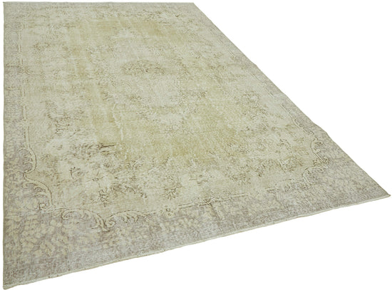 7x10 Beige Turkish Vintage Area Rug - 46071