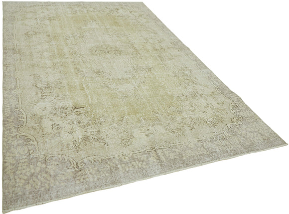 7x10 Beige Turkish Vintage Area Rug - 46071