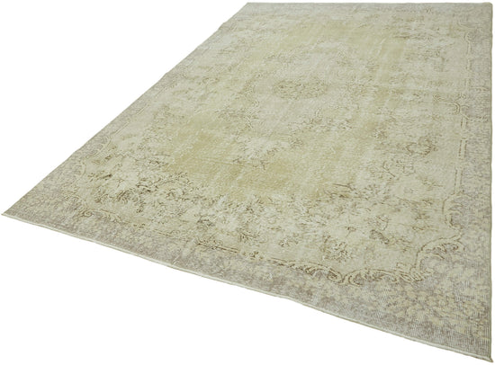 7x10 Beige Turkish Vintage Area Rug - 46071