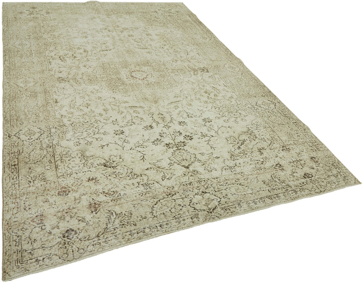 7x10 Beige Turkish Vintage Area Rug - 46072
