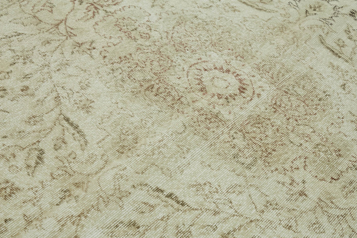 7x10 Beige Turkish Vintage Area Rug - 46072