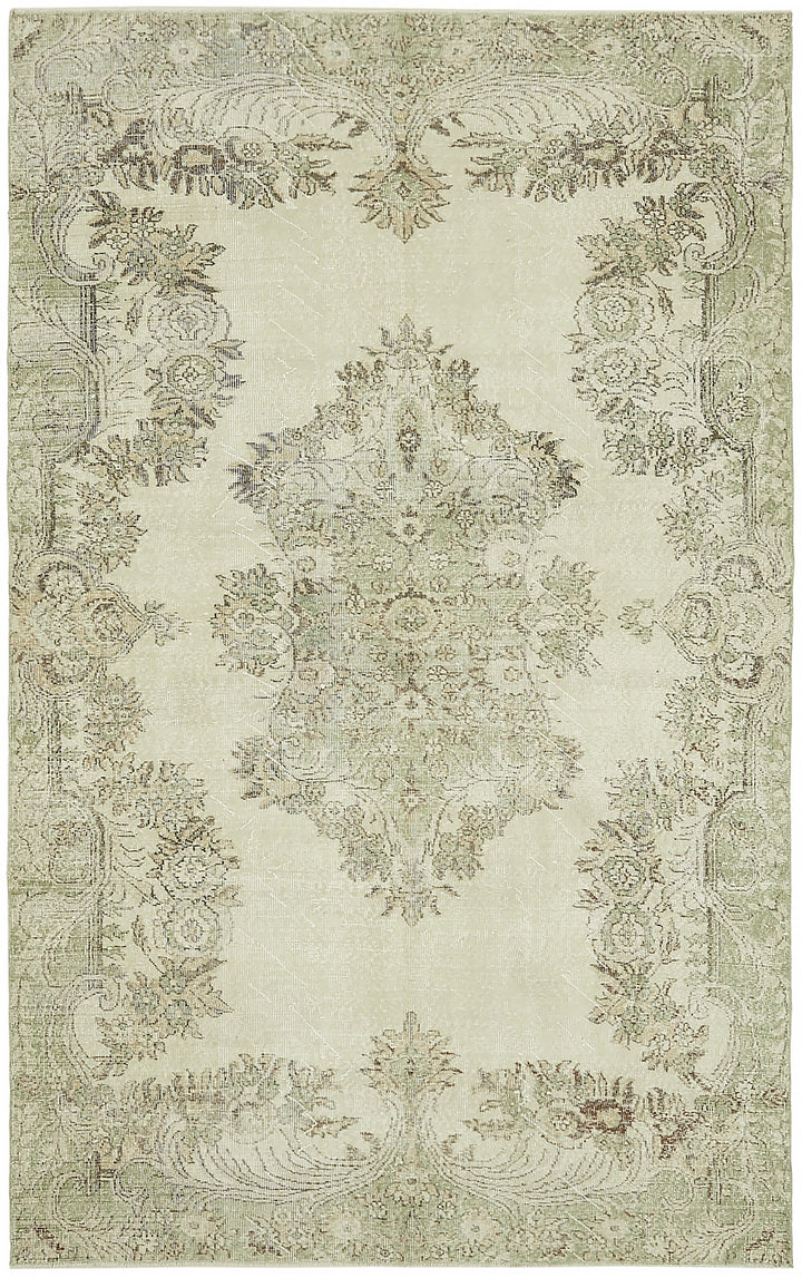6x10 Beige Turkish Vintage Area Rug - 46073