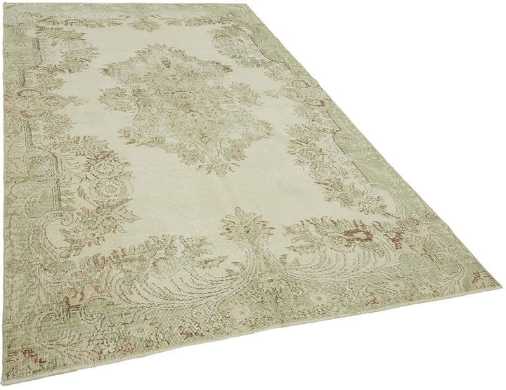6x10 Beige Turkish Vintage Area Rug - 46073