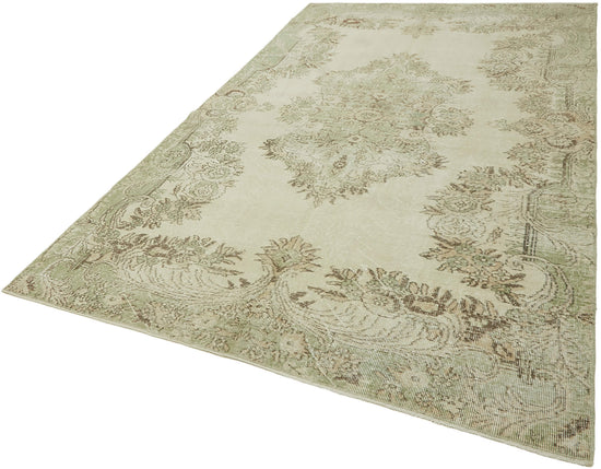 6x10 Beige Turkish Vintage Area Rug - 46073