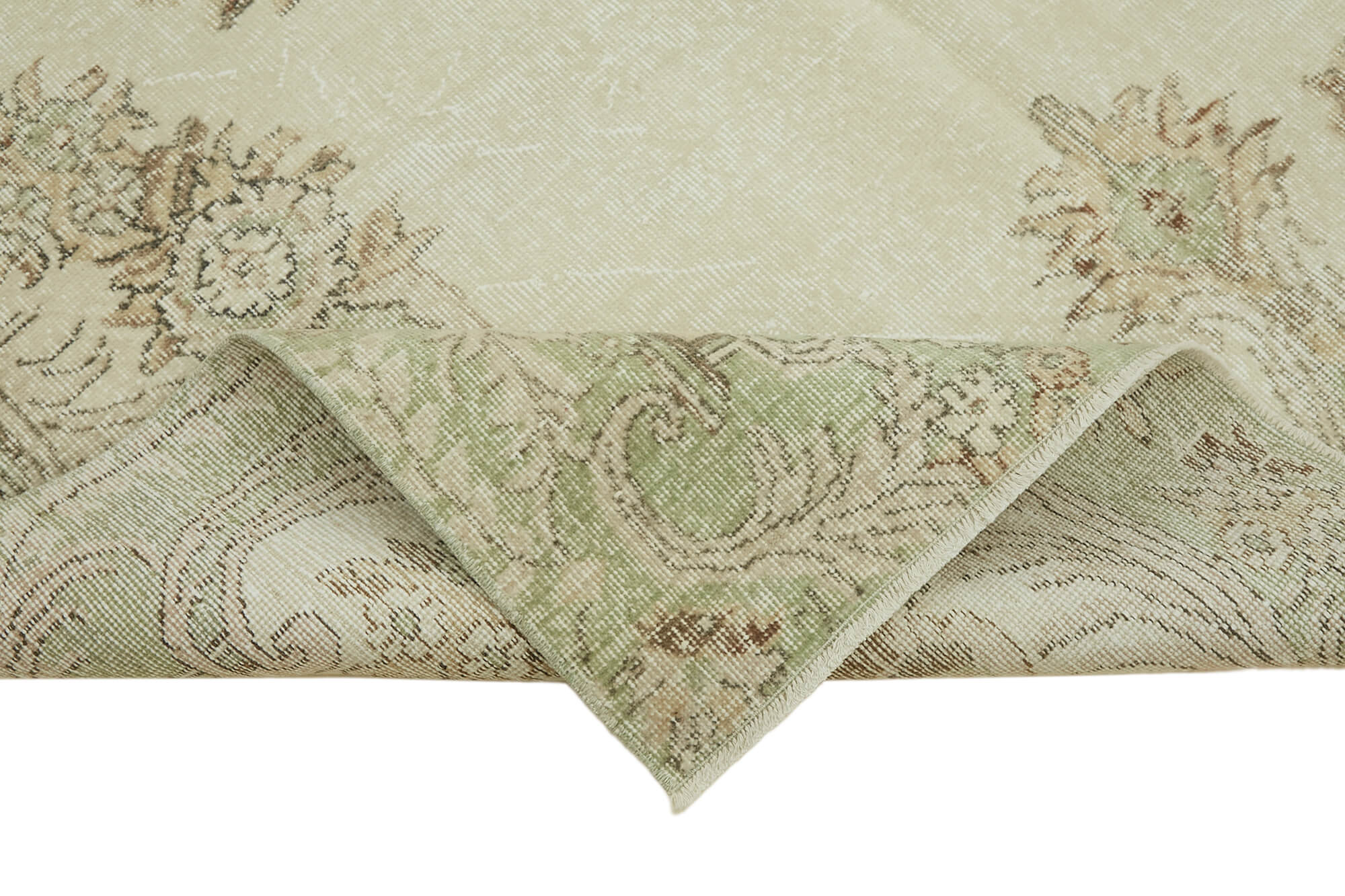 6x10 Beige Turkish Vintage Area Rug - 46073