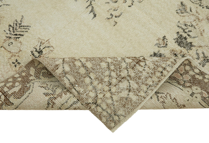 6x10 Beige Turkish Vintage Area Rug - 46075
