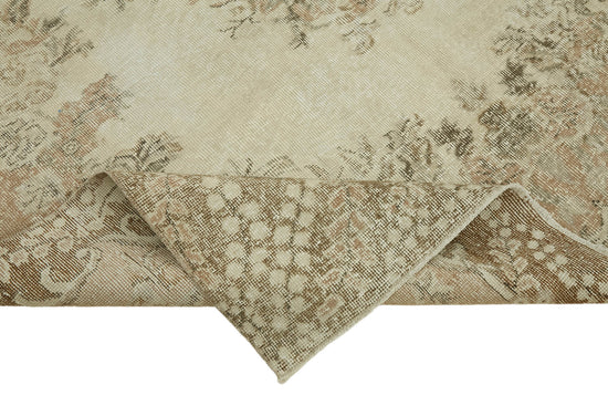 6x10 Beige Turkish Vintage Area Rug - 46076