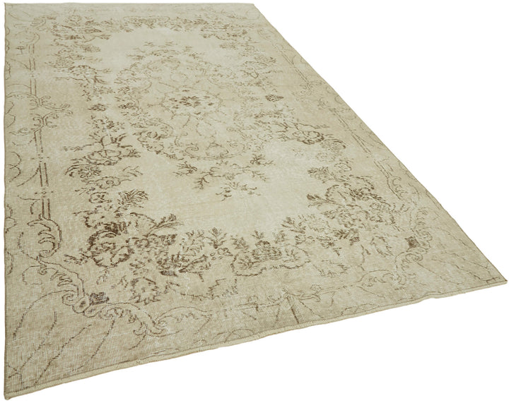 6x10 Beige Turkish Vintage Area Rug - 46077