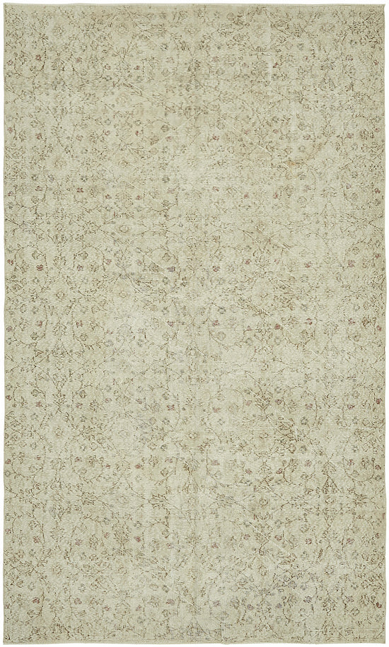 6x10 Beige Turkish Vintage Area Rug - 46078