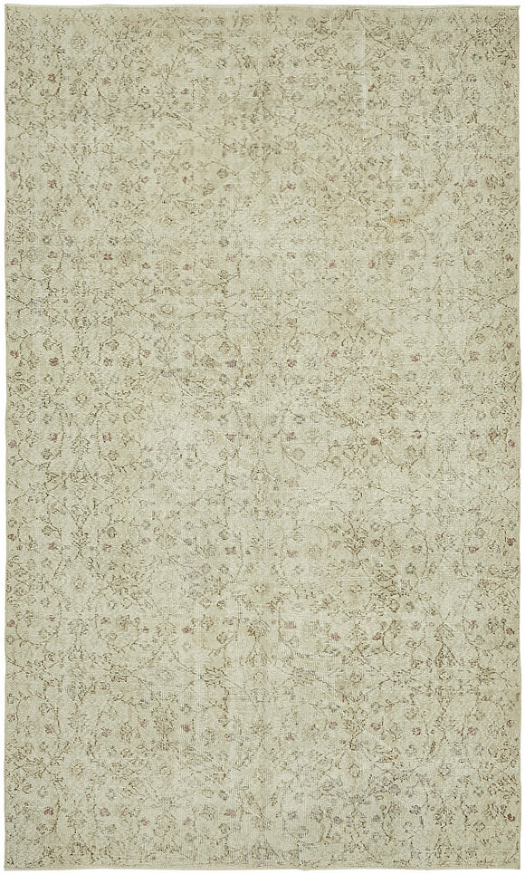 6x10 Beige Turkish Vintage Area Rug - 46078