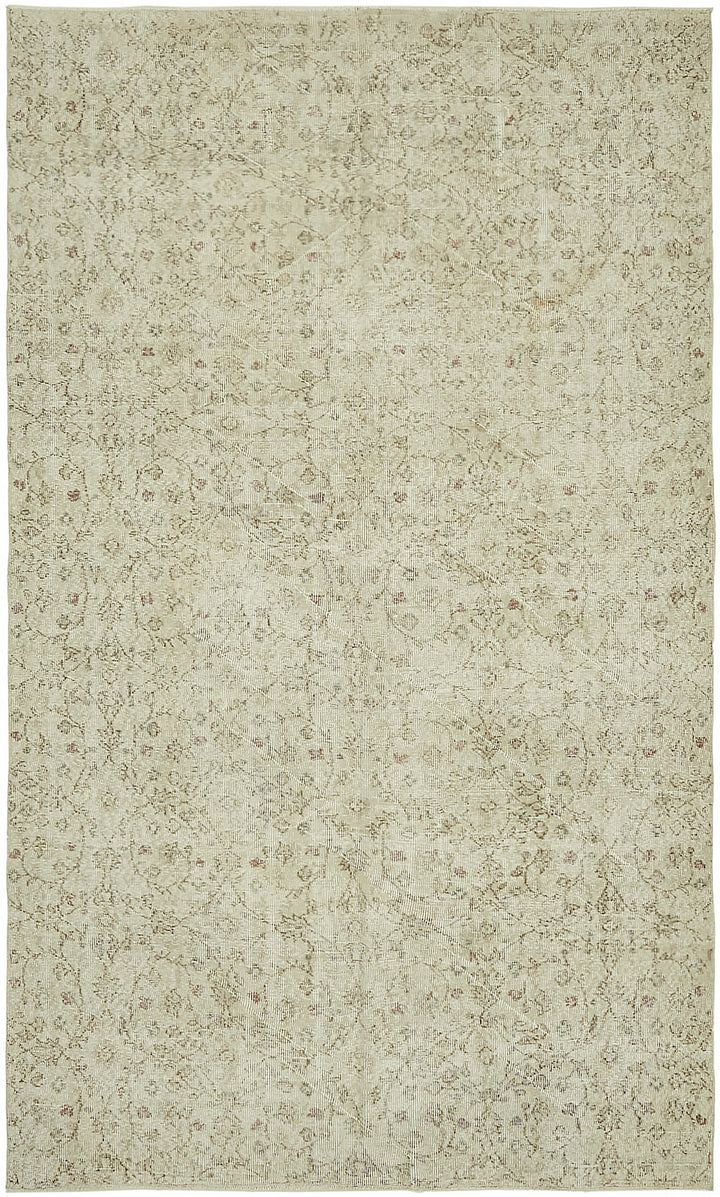 6x10 Beige Turkish Vintage Area Rug - 46078