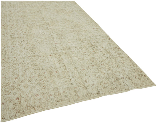 6x10 Beige Turkish Vintage Area Rug - 46078