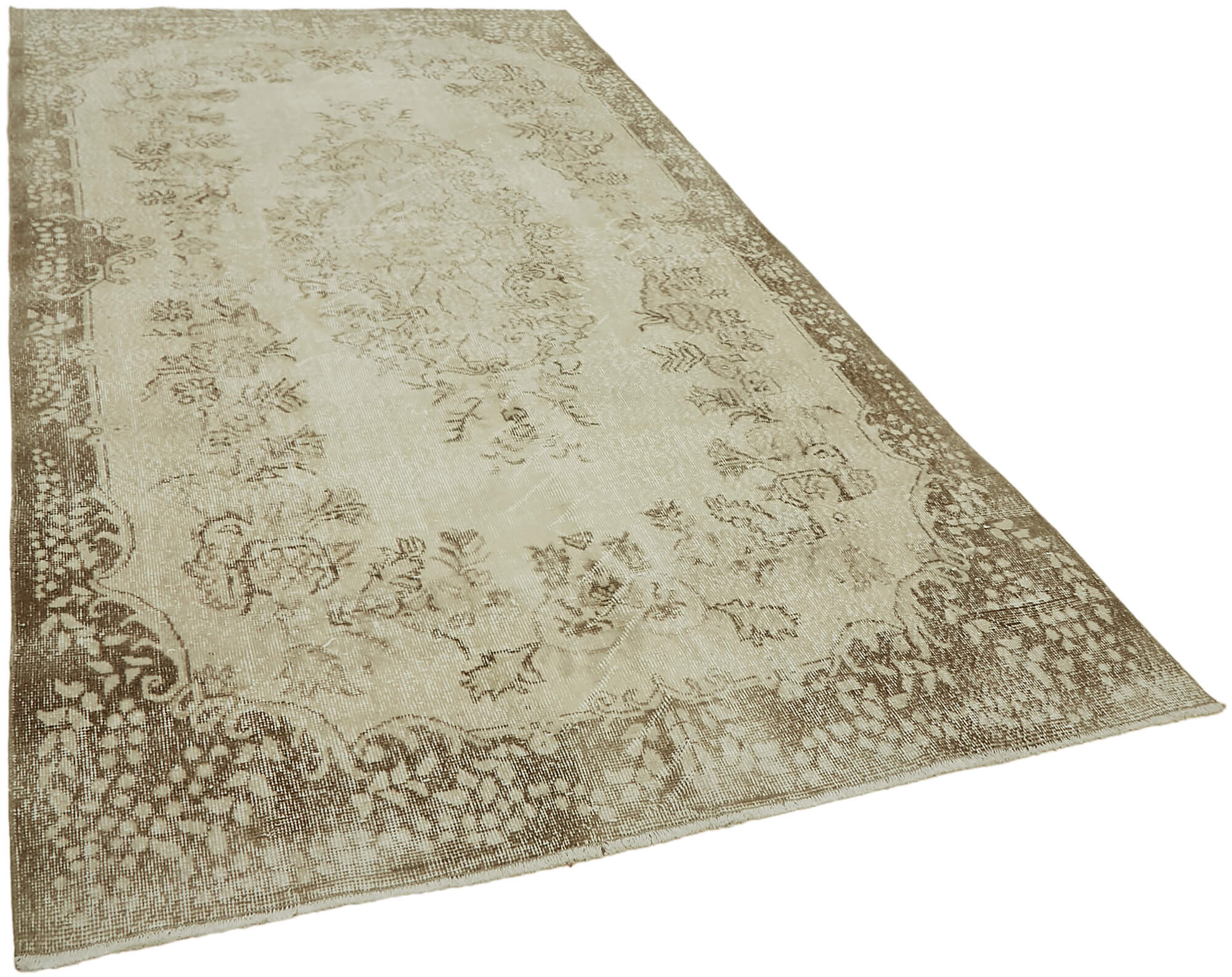 6x10 Beige Turkish Vintage Area Rug - 46079