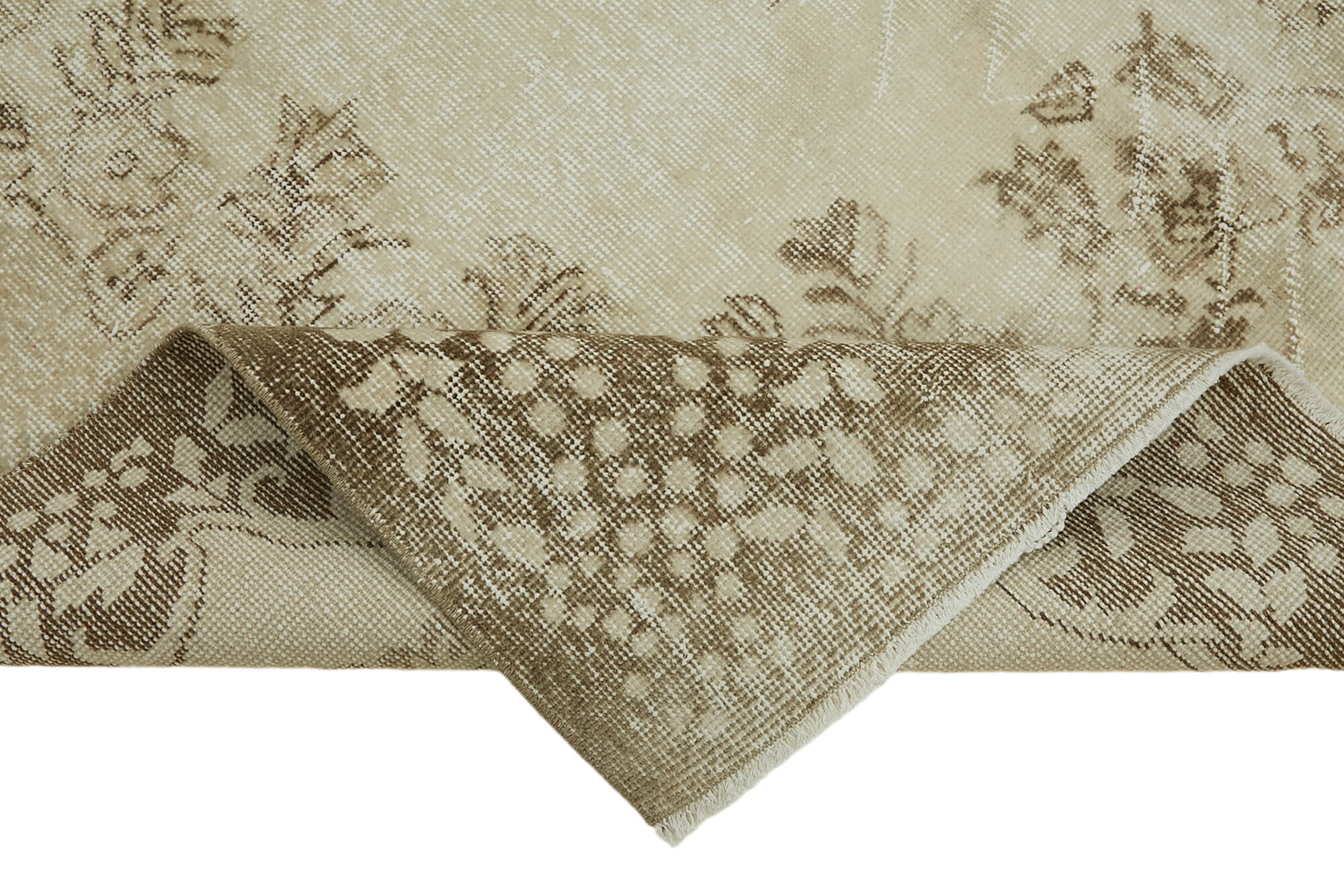 6x10 Beige Turkish Vintage Area Rug - 46079