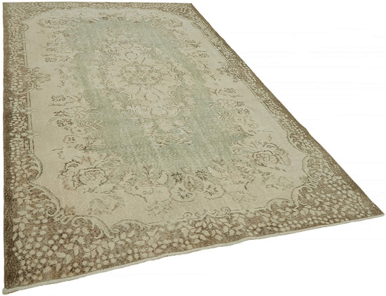6x10 Beige Turkish Vintage Area Rug - 46080