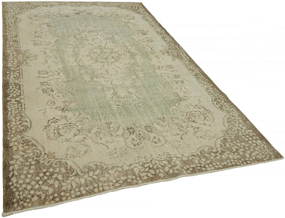 6x10 Beige Turkish Vintage Area Rug - 46080