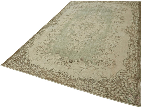 6x10 Beige Turkish Vintage Area Rug - 46080