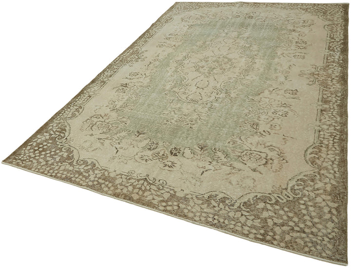 6x10 Beige Turkish Vintage Area Rug - 46080