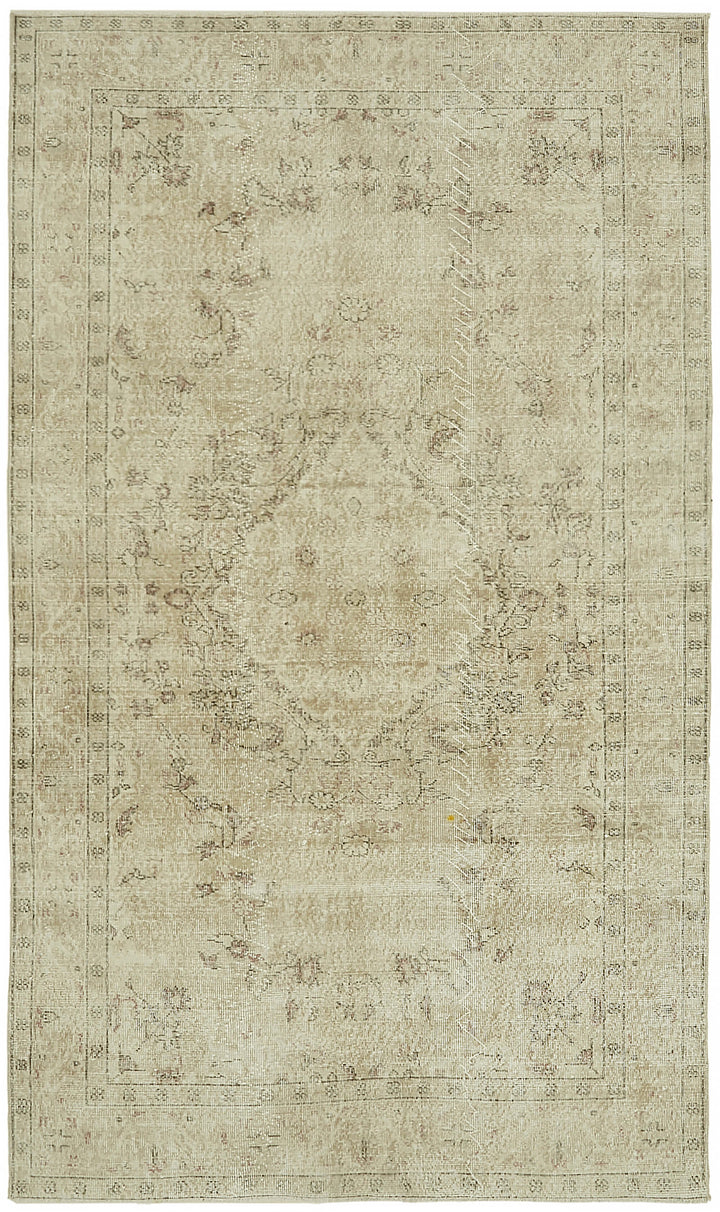 6x10 Beige Turkish Vintage Area Rug - 46081