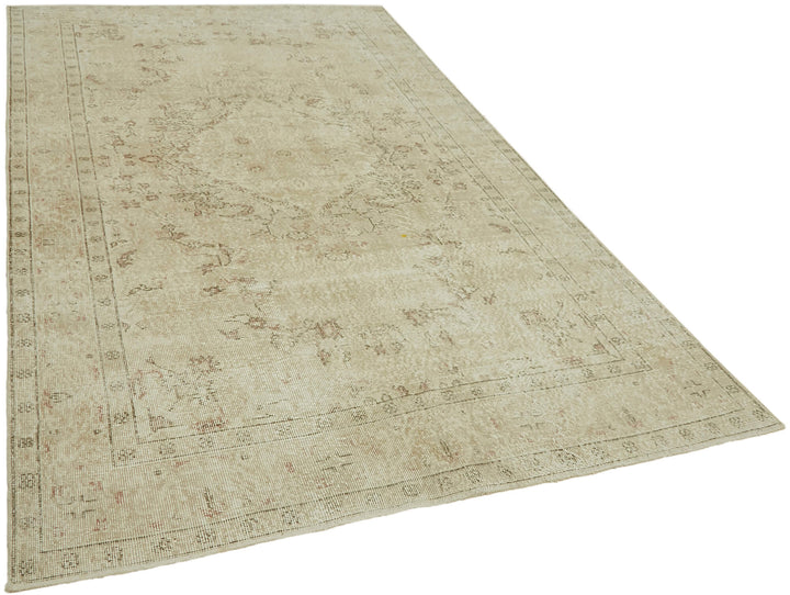6x10 Beige Turkish Vintage Area Rug - 46081