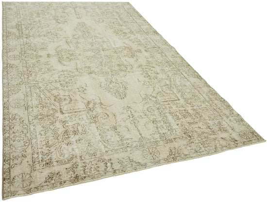 6x10 Beige Turkish Vintage Area Rug - 46082