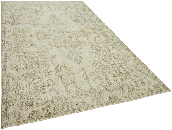 6x10 Beige Turkish Vintage Area Rug - 46082