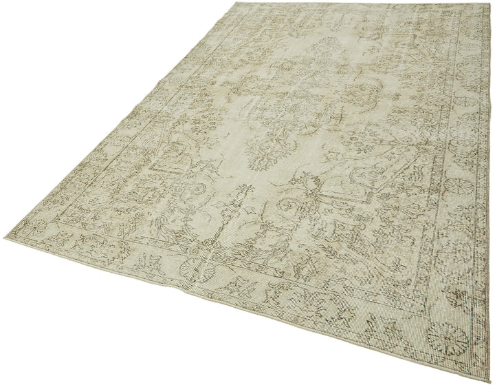 6x10 Beige Turkish Vintage Area Rug - 46082