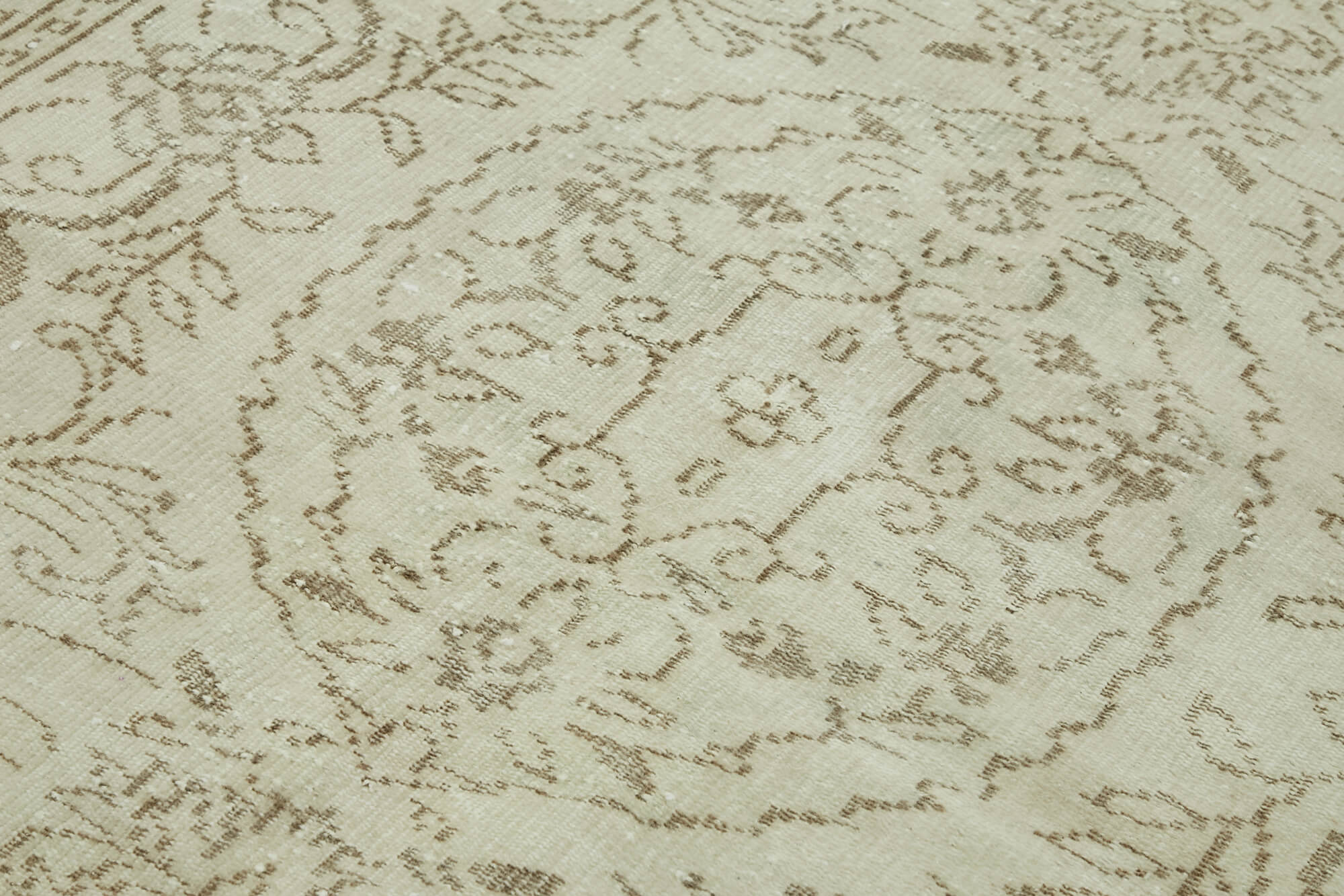 6x9 Beige Turkish Vintage Area Rug - 46083