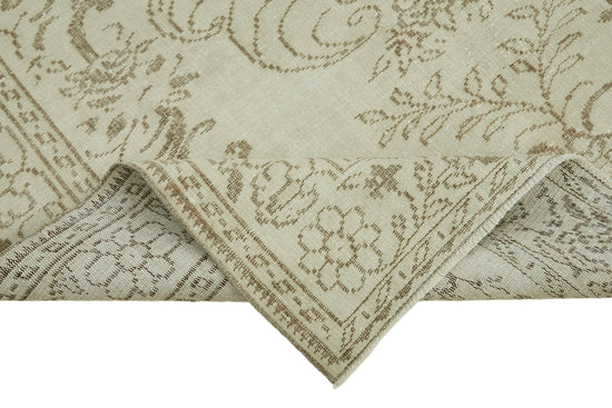 6x9 Beige Turkish Vintage Area Rug - 46083