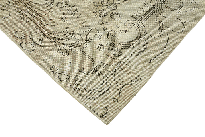 7x10 Beige Turkish Vintage Area Rug - 46084