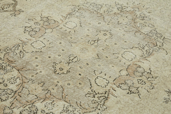 7x10 Beige Turkish Vintage Area Rug - 46084
