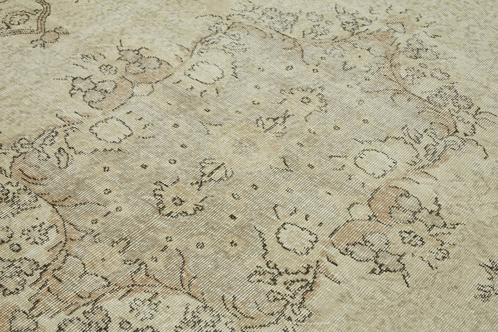 7x10 Beige Turkish Vintage Area Rug - 46084