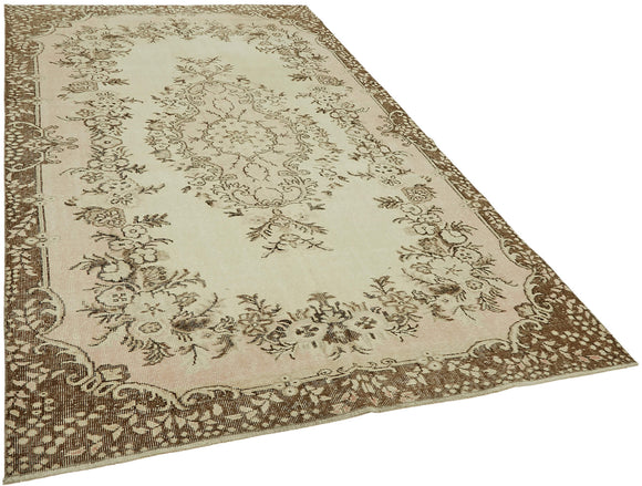 6x10 Beige Turkish Vintage Area Rug - 46085