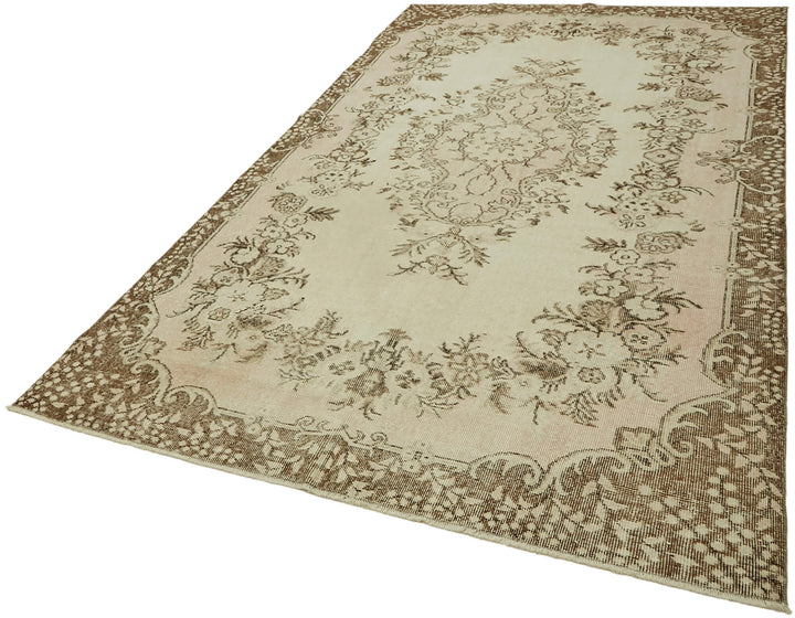 6x10 Beige Turkish Vintage Area Rug - 46085