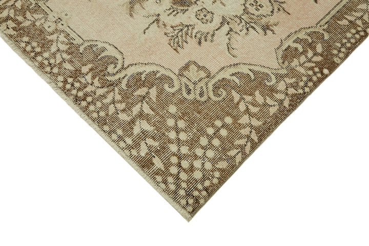 6x10 Beige Turkish Vintage Area Rug - 46085