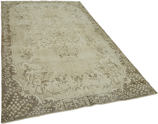 6x10 Beige Turkish Vintage Area Rug - 46086