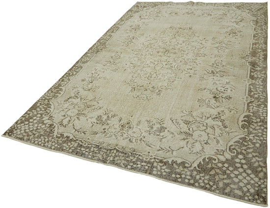 6x10 Beige Turkish Vintage Area Rug - 46086