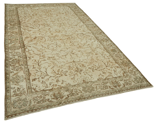 6x10 Beige Turkish Vintage Area Rug - 46087