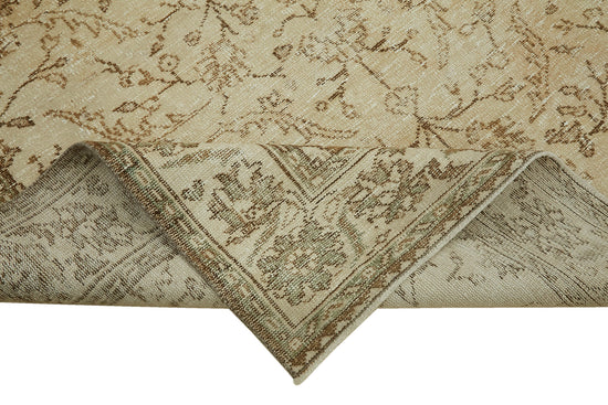 6x10 Beige Turkish Vintage Area Rug - 46087