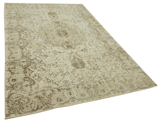 6x10 Beige Turkish Vintage Area Rug - 46088