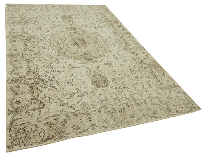 6x10 Beige Turkish Vintage Area Rug - 46088