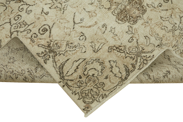6x10 Beige Turkish Vintage Area Rug - 46088