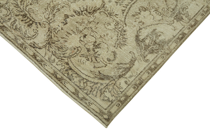 7x10 Beige Turkish Vintage Area Rug - 46089