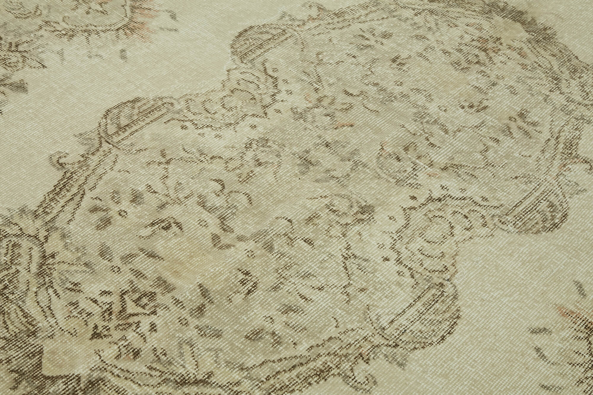 7x10 Beige Turkish Vintage Area Rug - 46089