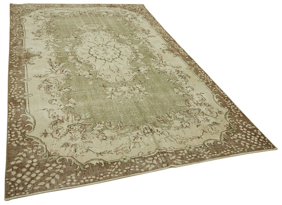 6x10 Beige Turkish Vintage Area Rug - 46090