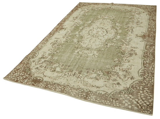 6x10 Beige Turkish Vintage Area Rug - 46090