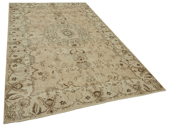 6x10 Beige Turkish Vintage Area Rug - 46091