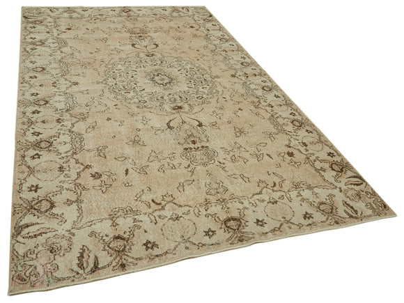 6x10 Beige Turkish Vintage Area Rug - 46091