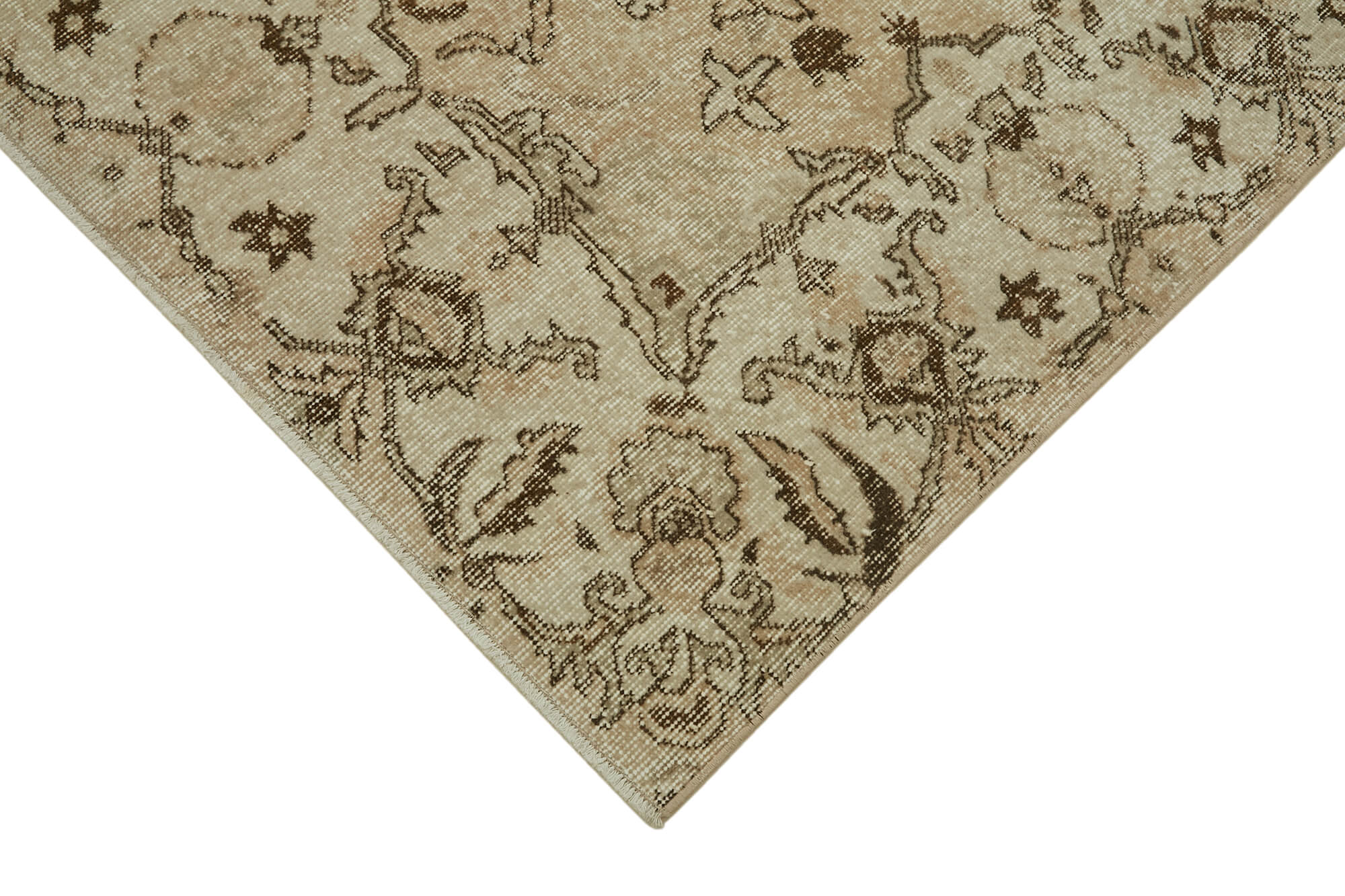 6x10 Beige Turkish Vintage Area Rug - 46091